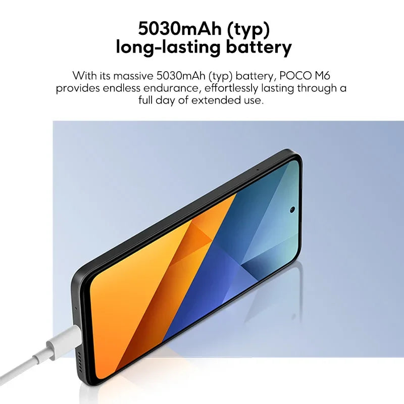 Global Version POCO M6 4G Cellphone 108MP Pro Grade Camera Helio G91 Ultra 6.79" 90Hz display 5030mAh Battery 33W fast charging