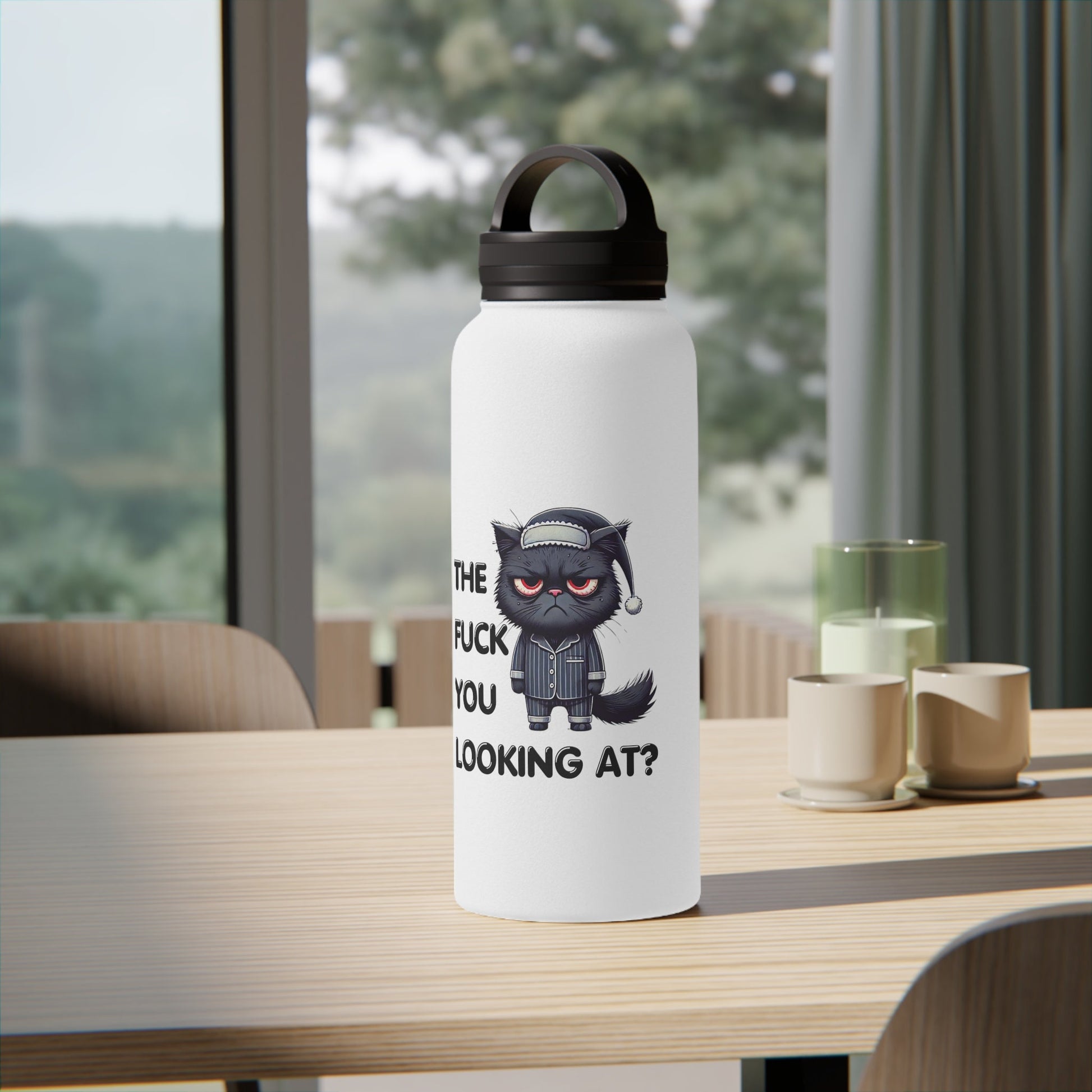 Stainless Steel Water Bottle, Handle Lid